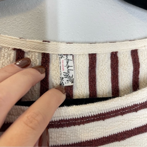 Intimately Free People Come On Over Tunic Dress Cotton White Red Striped Size S - Picture 12 of 13